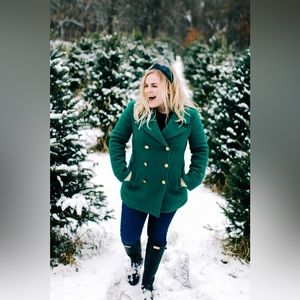🎉HP🎉 Kelly Green J. Crew Pea coat